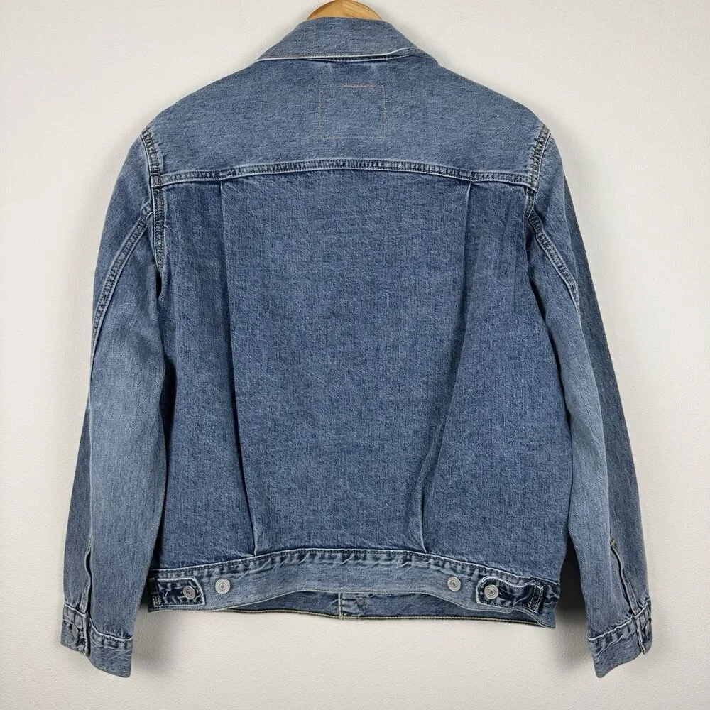 Levi's Premium Type II Two 2  Selvedge Denim Trucker Jacket Light Indigo Size S